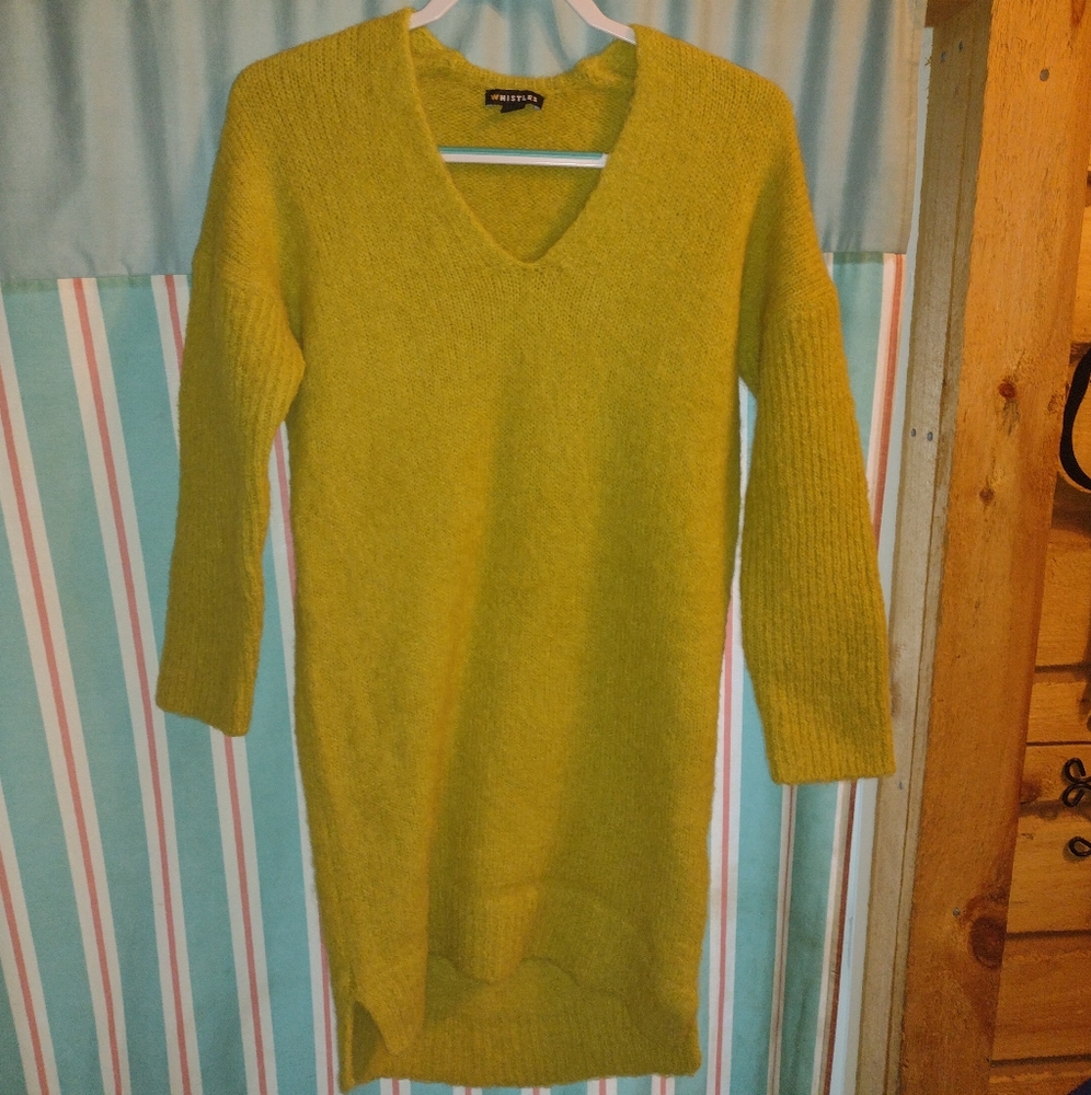 Whistles green alpaca dress sweater size XS